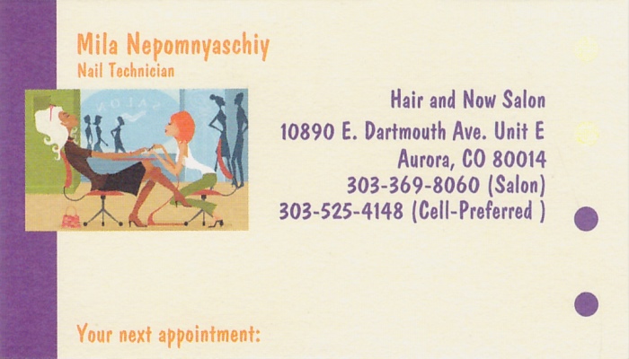 Mila Nepomnyaschiy Business Card