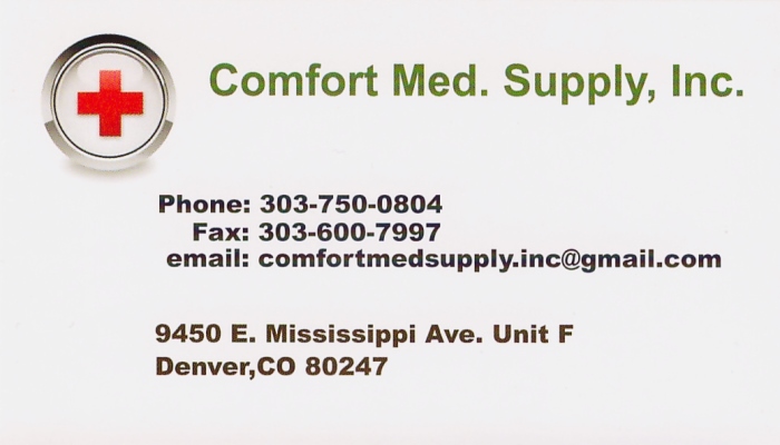 Comfort Med. Supply Business Card