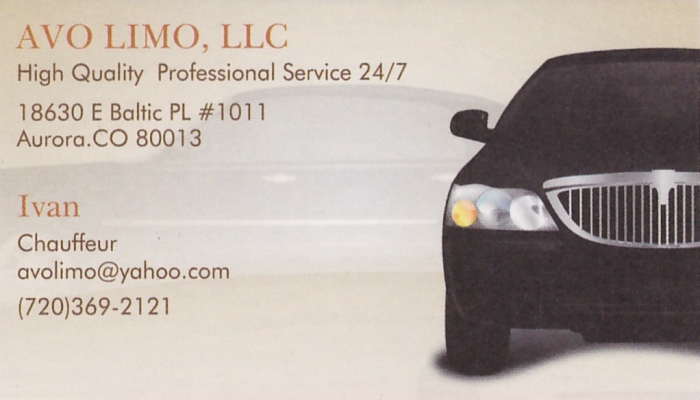 Avo Limo Business Card