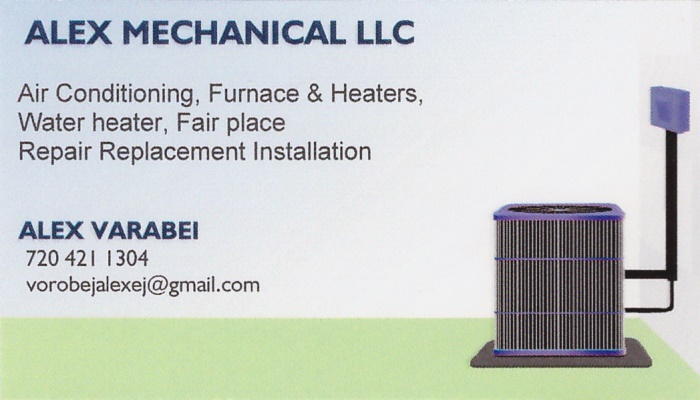 Alex Mechanical LLC Business Card