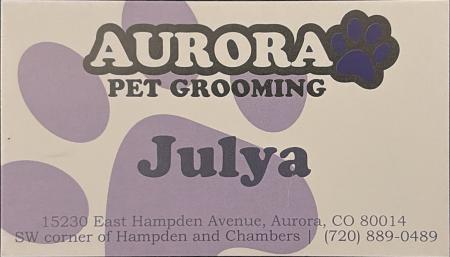 Aurora Pet Grooming Business Card