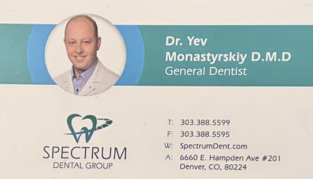 Dr. Yev Monastyrskiy Business Card