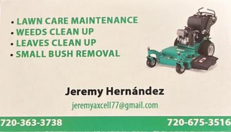 Jeremy Lawn Care Business Card