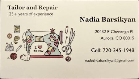 Nadia Barsikyan Business Card