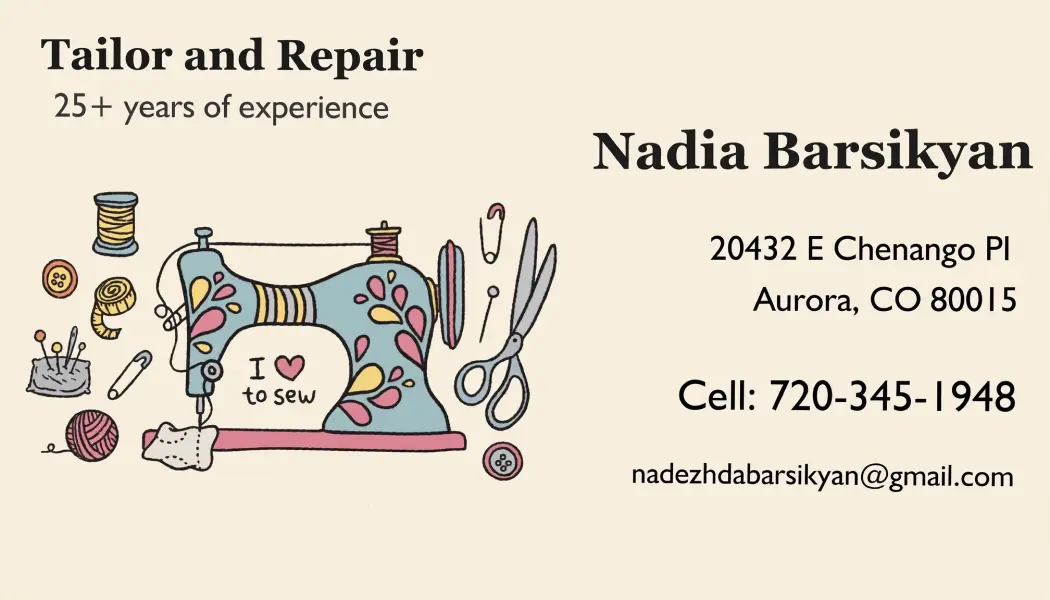 Nadia Barsikyan Business Card