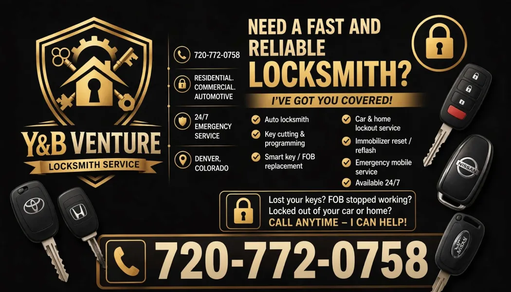 Y&B Venture Locksmith Business Card